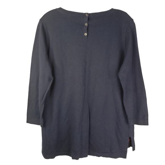 Talbots Women’s Size Medium Black Red Pullover Sweater Scotty Dog Novelty New - Picture 3 of 8